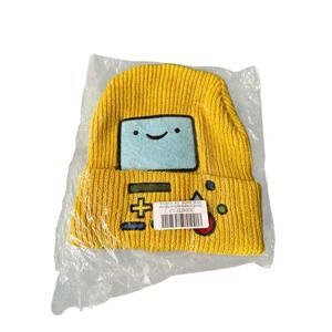 Adventure Time BMO Beanie Hat Yellow Knit‎ Cap Cartoon Video Game New
